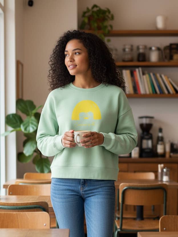 Women's BOXY sweatshirt in organic cotton "iconic rock" for wholesale by Jeanne a dit