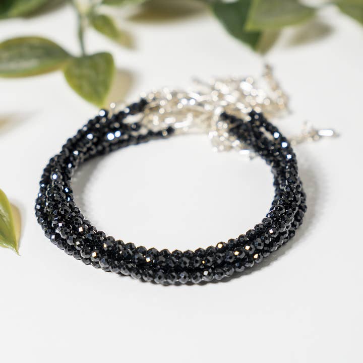 Crystal Anklet | Black Tourmaline | Energy Healing Accessory for wholesale by AK Healing Crystals