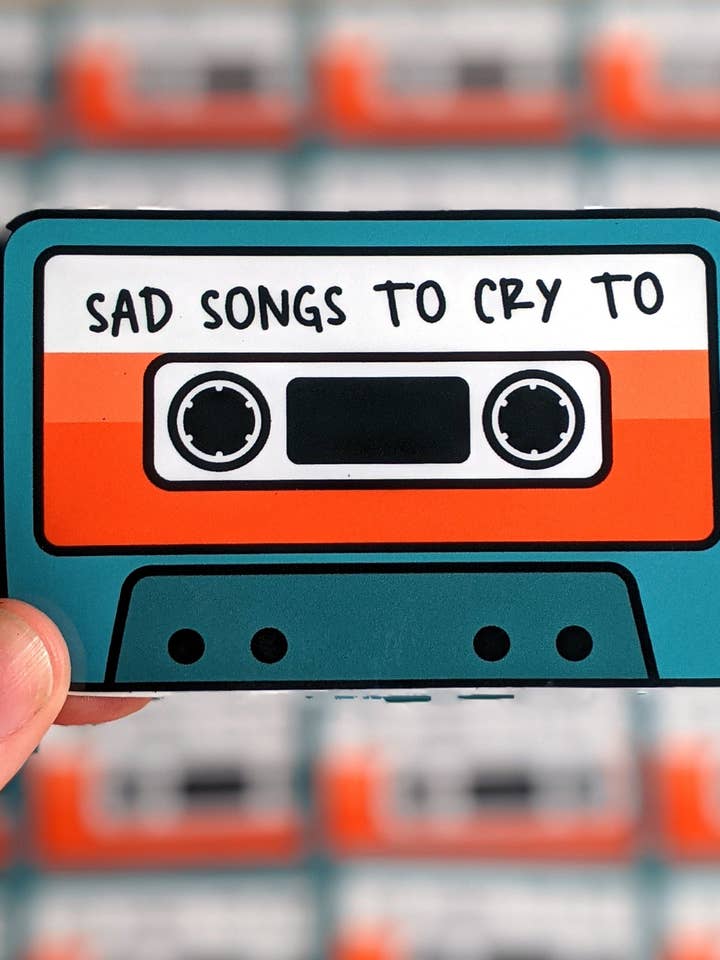 Sad Songs to Cry to Mixtape Sticker for wholesale by All That Raaz