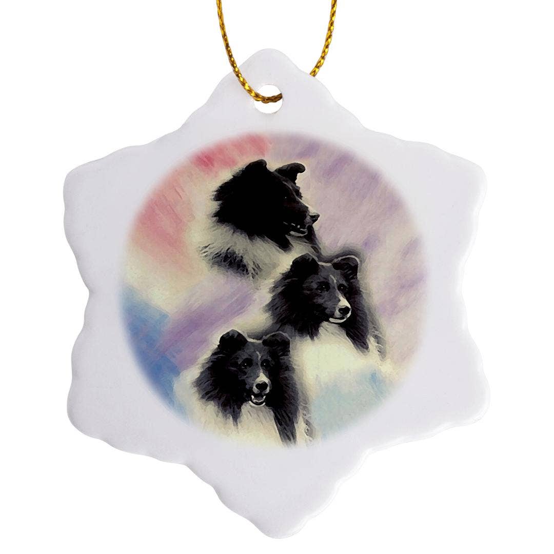 3dRose – Großhandel Verzierung – 3dRose, Schwarzer Sheltie, Ornament7