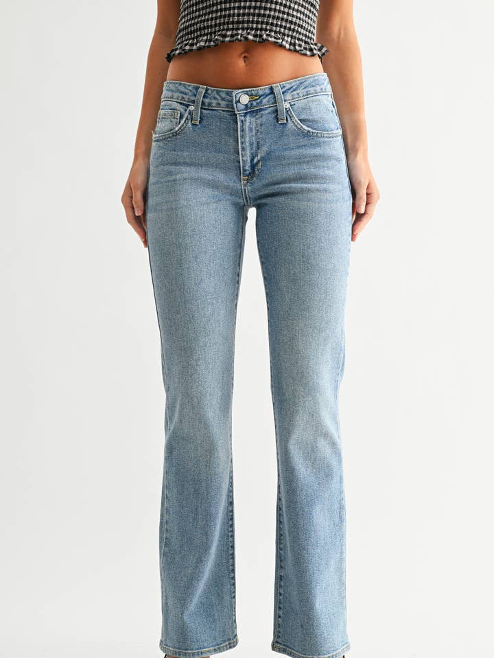 JUST BLACK DENIM - Wholesale Jeans - Women's - BP441J - LT - Low Rise Vintage Slim Bootcut0