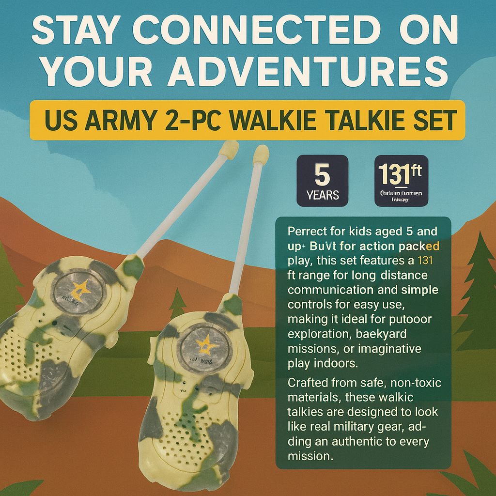 Infinite Basics - Wholesale Electronic Toy - Kids & Baby - US Army 2 Pc Walkie Talkie Set3