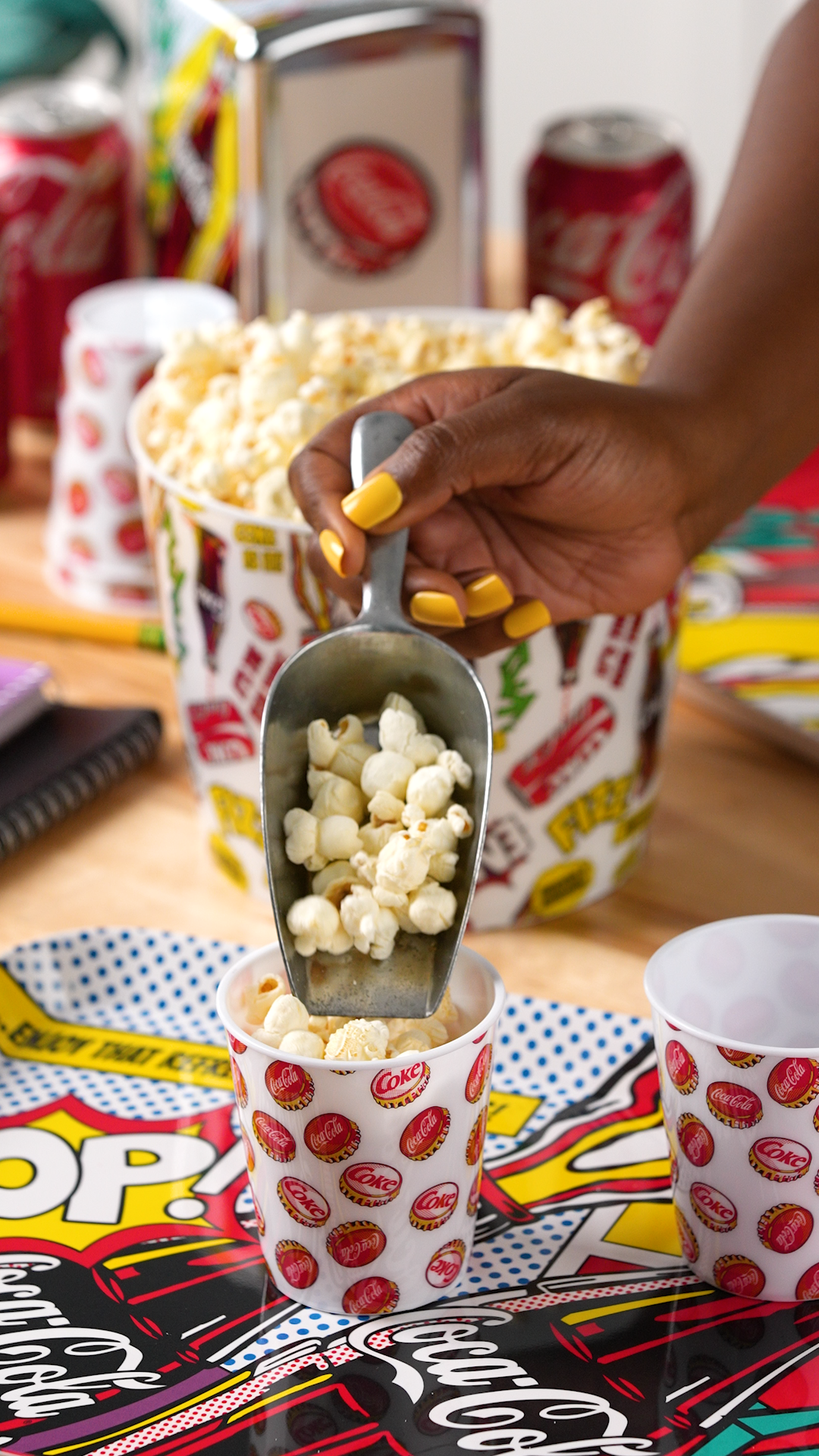 TableCraft Products Company - Wholesale Disposable Cup - Coca-Cola "Pop!" 9 oz Snack Cups, Pack of 45