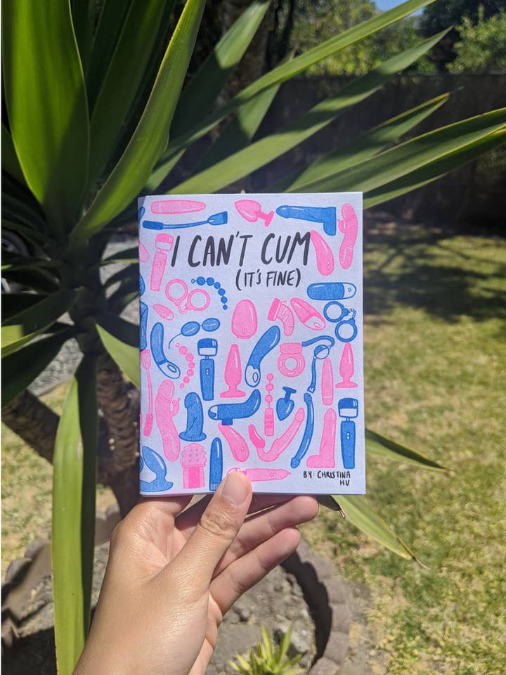 I Can't Cum (It's Fine!) Risograph Zine for wholesale by Christina Hu