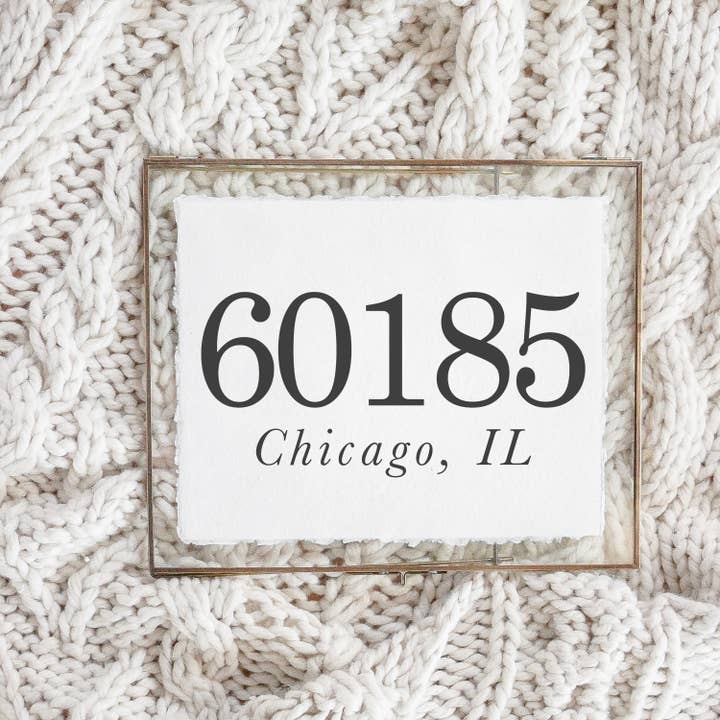 Zip Code Print for wholesale by DWELL Home Shoppe