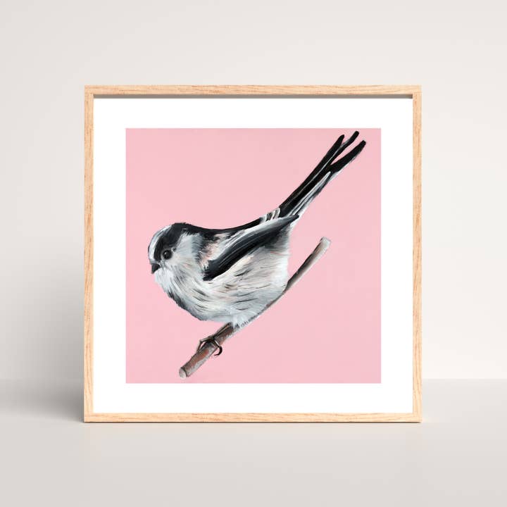 Impression de mésange longue à queue peinte à la main pour la vente par Dollybirds Art