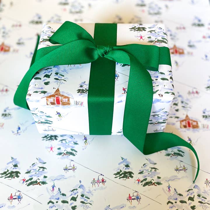 Alexandra Williams Design - Wholesale Flat Wrap - Ski Lodge Scene Wrapping Paper1