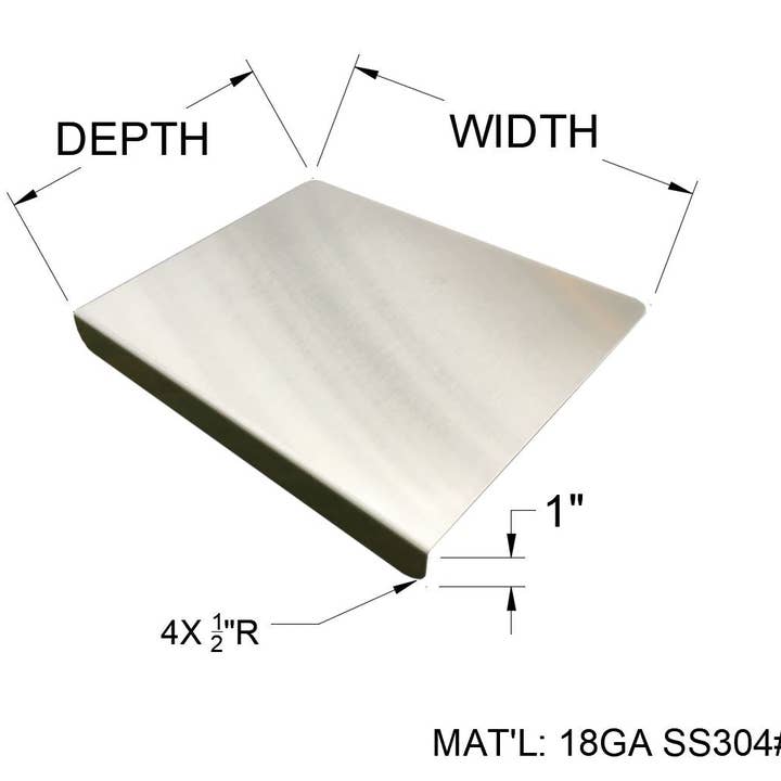 Epic QT - Vente Planche à découper - Planche à découper robuste en acier inoxydable 304 brossé de calibre 18 de qualité supérieure avec rebord avant1