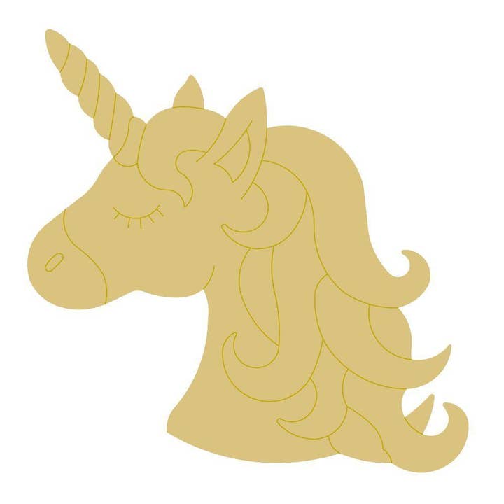 Unicorn Head Design By Lines Onafgewerkte houten uitsparing Stijl 5 voor wholesale door Diverse Woodworking