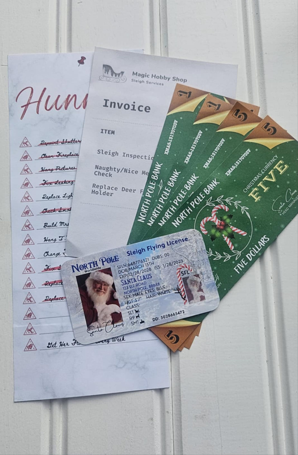 Snowfall Ridge LLC Accessories - Wholesale Christmas Decoration - White Santa Evidence Kit 5