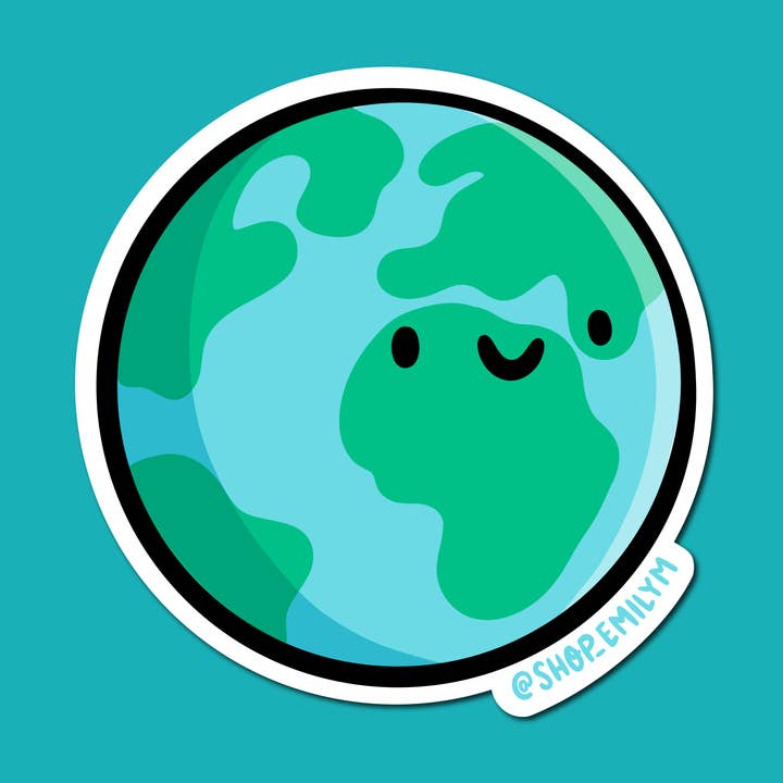 Earth Vinyl Sticker for wholesale by Shop Emily M