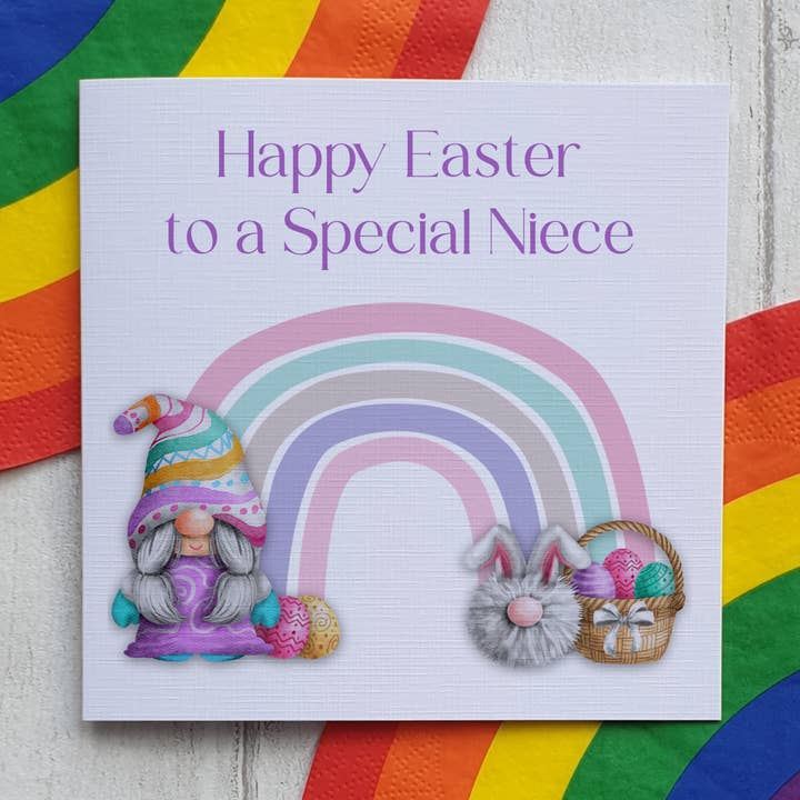 Easter Card for Niece - Rainbow Gonk for wholesale by TM Giftware