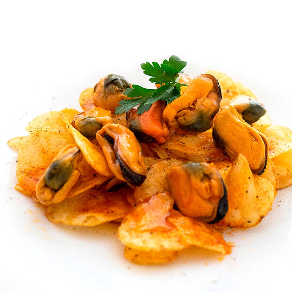 Conservas La Brújula – Engroshandel Fisk/skaldyr – Mussels in Escabeche 12/16 OL120. LB242