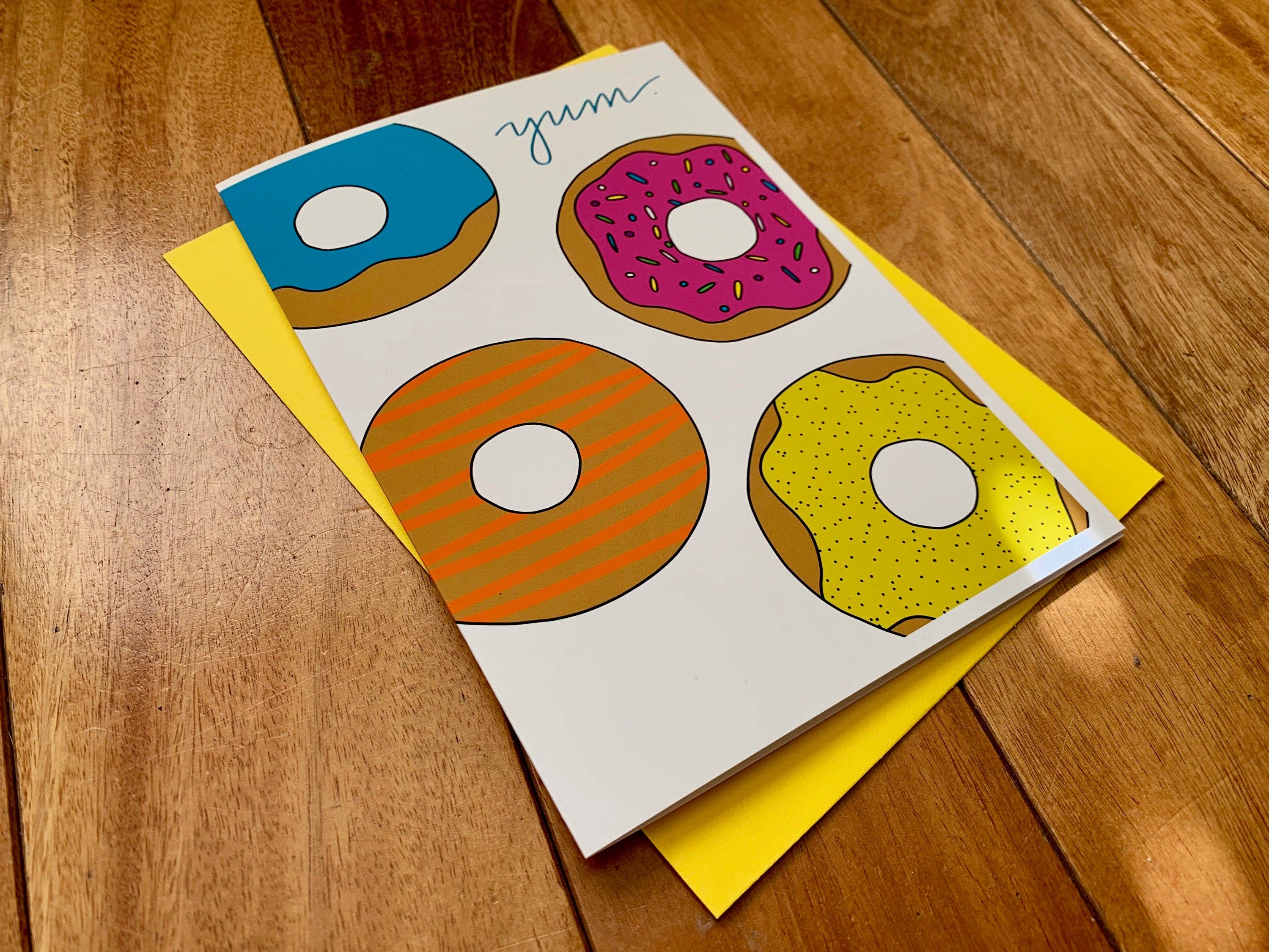 Stone Donut Design, LLC - Wholesale Everyday Greeting Card - Yum. Donuts! Cute Note Card by stonedonut design1