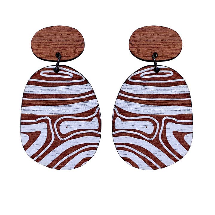 Topographic Map 2 tier drop earrings for wholesale by Scoops Design