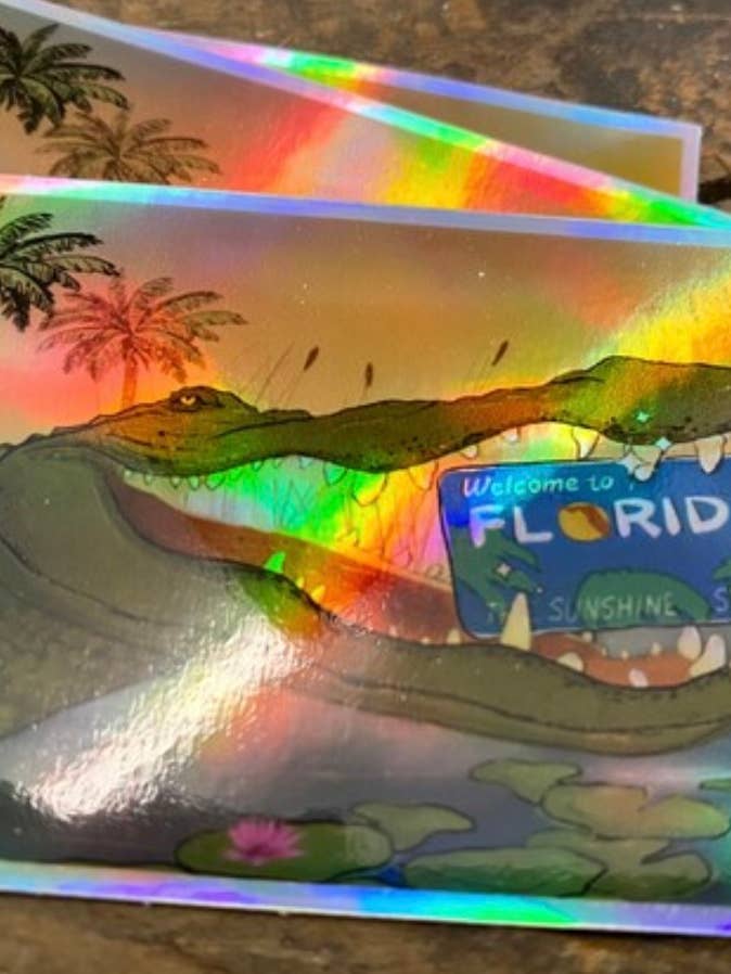 Welcome to Florida Holographic Sticker for wholesale by Art By Hayle