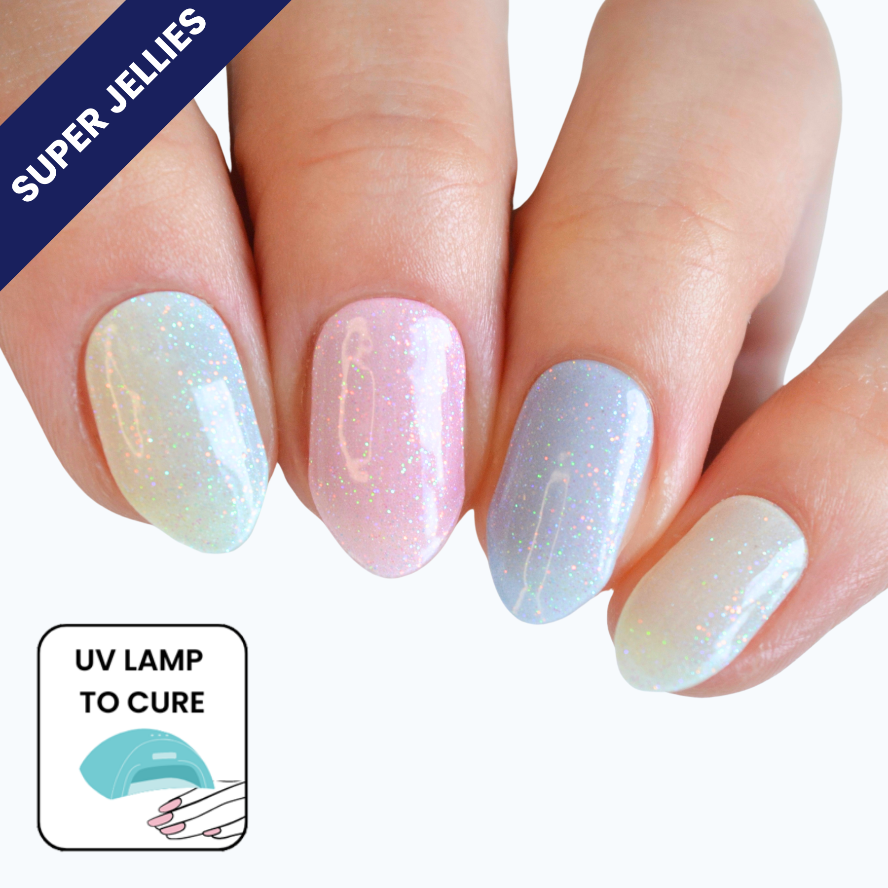 multi Enveloppe à ongles en gel semi-durci Sweeties Super Jellies DIY en vente sur Faire0