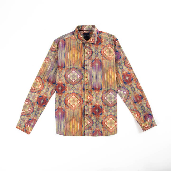 Psychedelisch geweven shirt met lange mouwen voor wholesale door Stitch Note