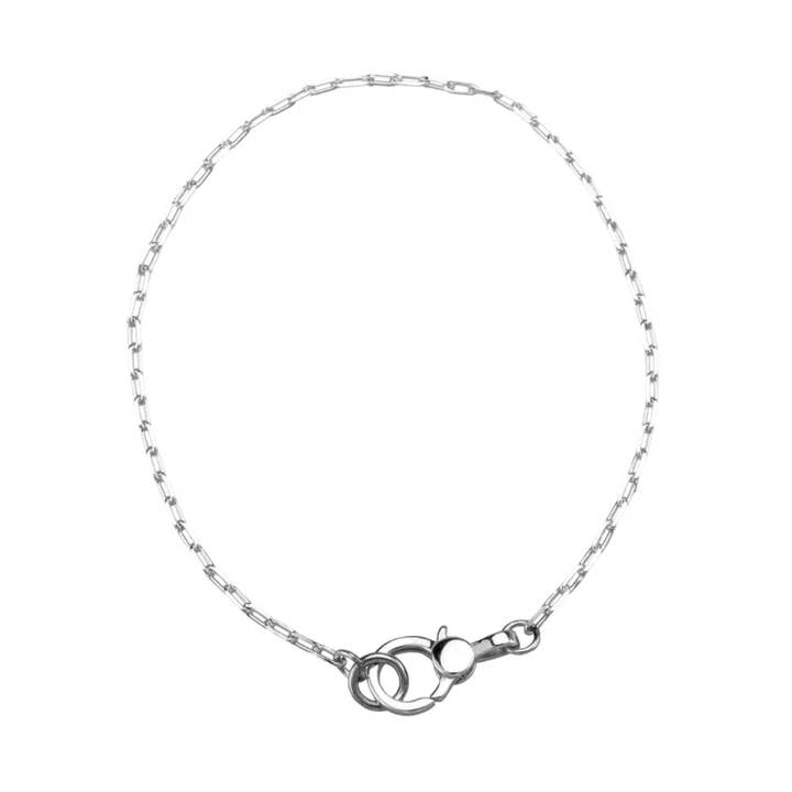 Mini Paperclip Chain Charm Holder Bracelet Size 7" for wholesale by Stefanie Wolf Designs