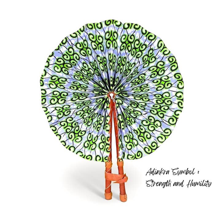 Ti-a Woven Goods - Wholesale Handheld Folding Fan - African Fabric Fan35
