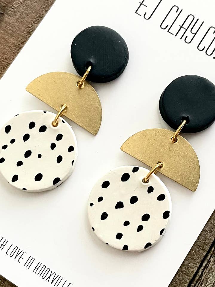 Spotty Dot Brass Dangles for wholesale by EJ Clay Co