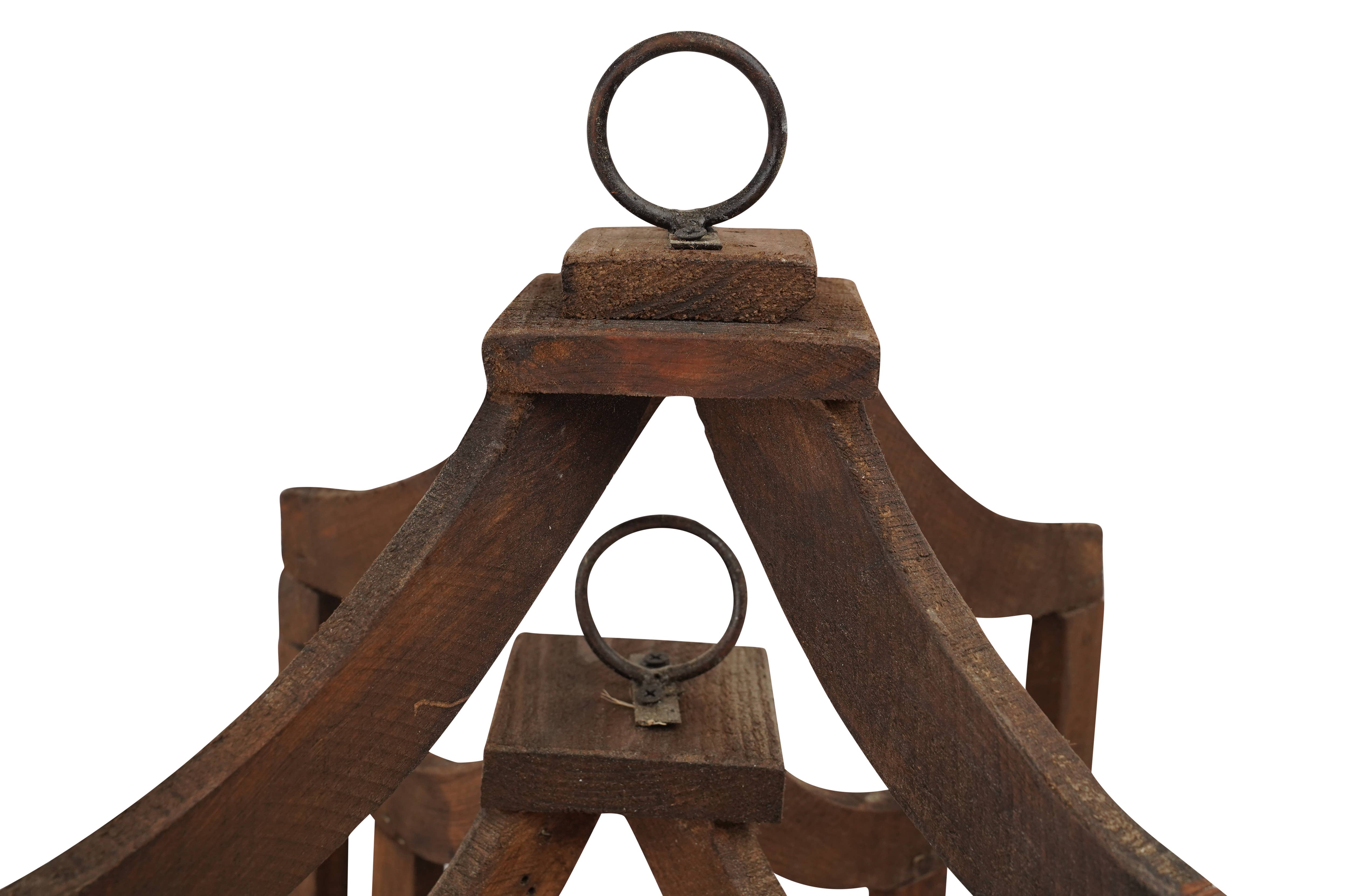 My Amigos Imports – Großhandel Laterne – Baldachin Farmhouse Holzlaterne, Wohnkultur, rustikal, braun, groß3