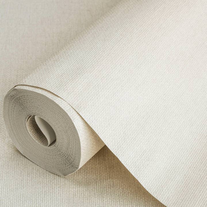 Walloro Luxury Embossed Wallpaper - Wholesale Wallpaper - Creamy Basketweave Textured Wallpaper, 3D Embossed Wallpaper, Wall Covering, Wide 178 sq ft, Room Wall Decor, Linen Basket Weave Textured4