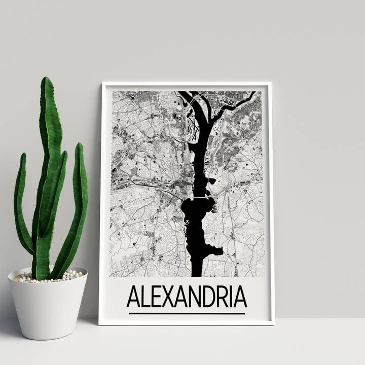 Carte d'Alexandrie 11" x 14" - Style Art Déco pour la vente par ILIKEMAPS