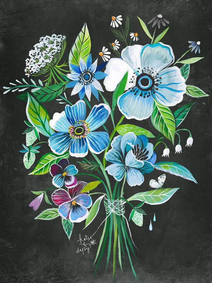 Imprimé Bouquet crépuscule pour la vente par Katie Daisy