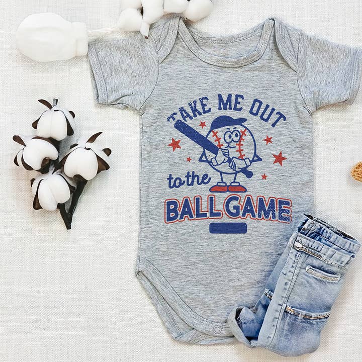 Body de Bebé "Leva-me ao Jogo de Baseball" por atacado de Itsy Bitsy Bella Co