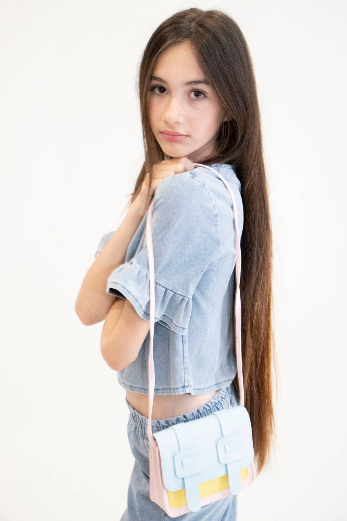 Yuko B - Wholesale Crossbody Bag - Kids - Children's shoulder bag - Tamara Pink & Blue8