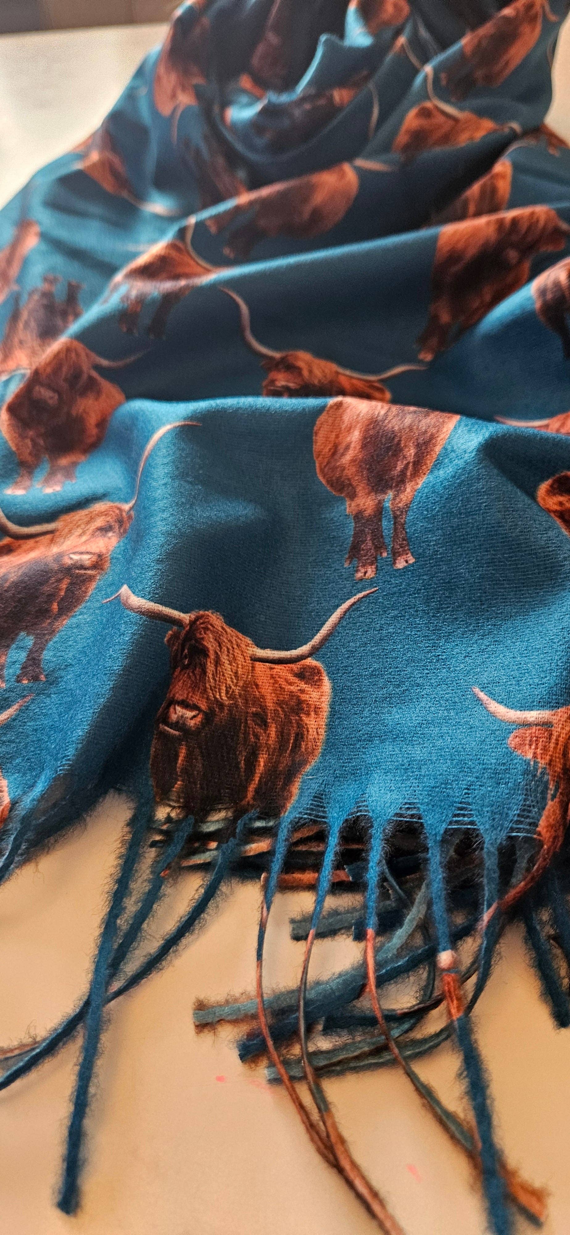 Shimena - Wholesale Scarf - Women's - Highland Cow Cashmere Feel Pashmina12