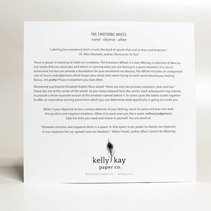 Kelly Kay Paper Co. - Vente Poster - Roue des émotions+feuille d'or