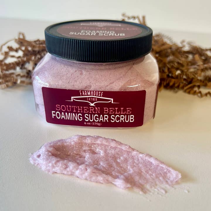 Southern Belle - Skummende Sukkerpeeling for engroshandel hos Farmhouse Lather