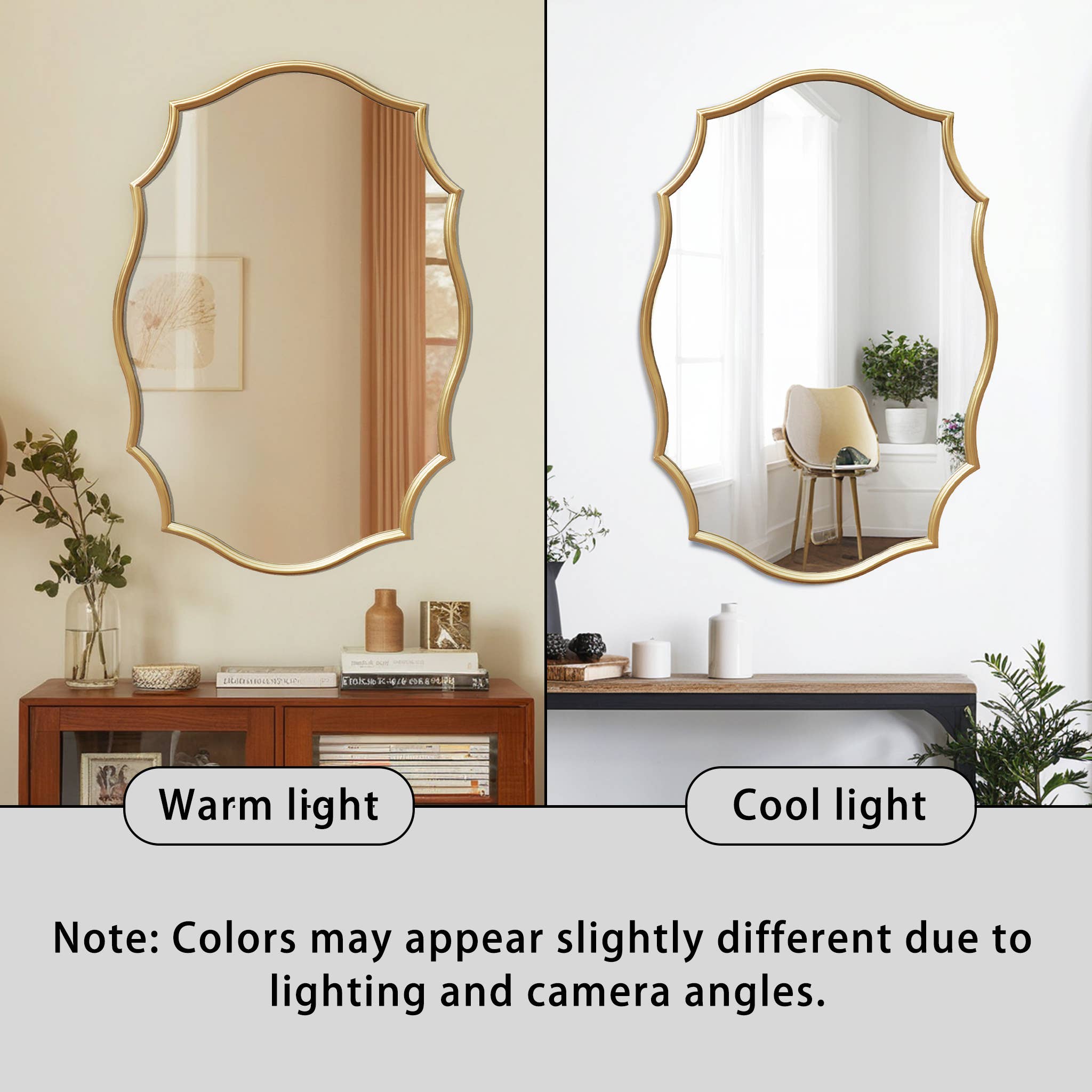 Paris Loft Inc - Wholesale Wall Mirror - Scalloped Edge Metal Framed Bathroom Mirror15