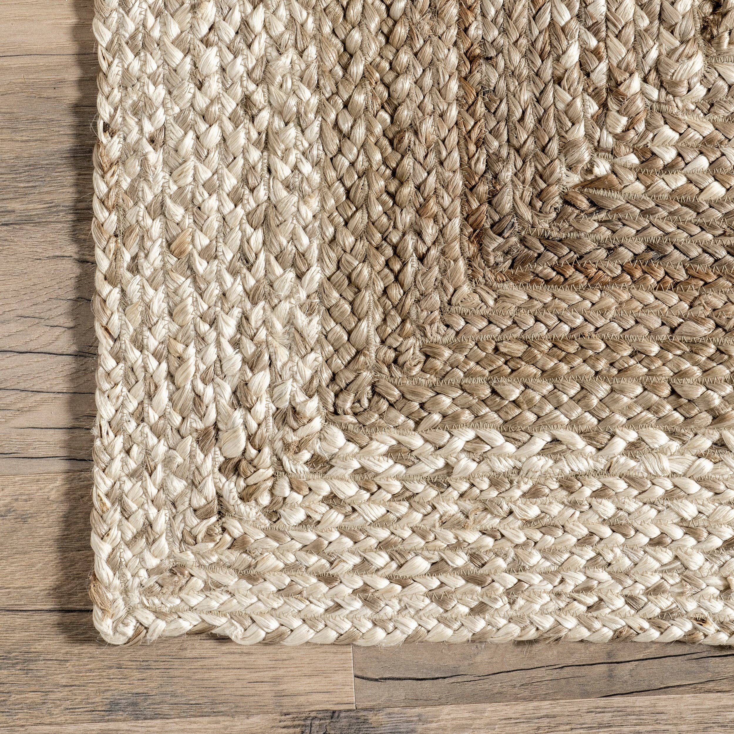 Natural Charlene Braided Border Jute Area Rug for wholesale on Faire4