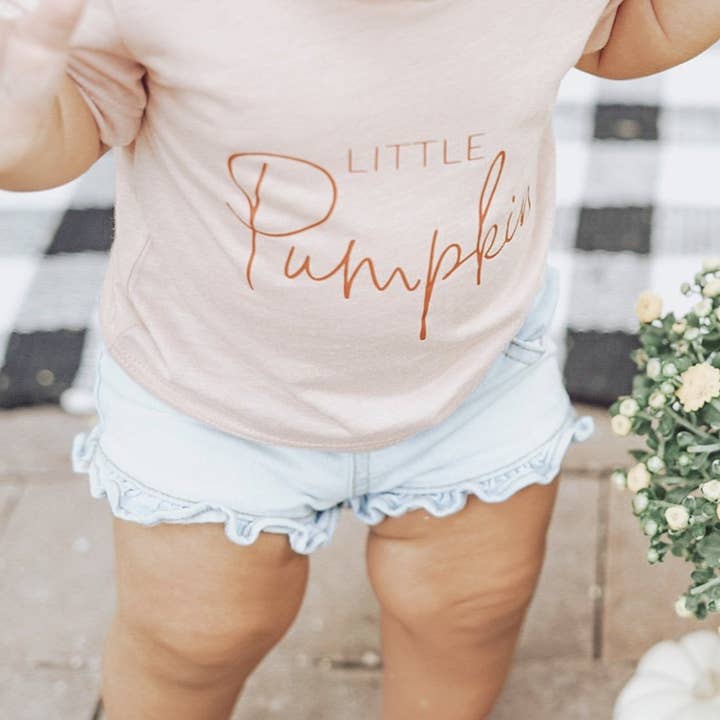 Little Pumpkin in Blush for wholesale by August and June Kids Wear LLC
