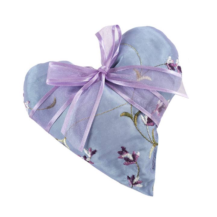 Sonoma Lavender - Wholesale Sachet - Heart Sachet 6" - Lavender Embroidered
