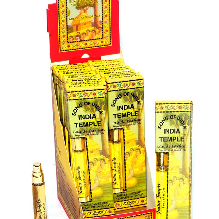 Espositore di 12 profumi Eau De Parfum India Temple per la vendita all'ingrosso da parte di R. Expo/Song of India