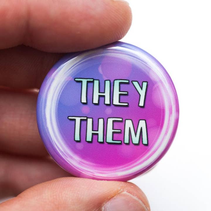 Crafty Queer Studio - Wholesale Lapel Pin/Button - They/them pronoun pin / button5
