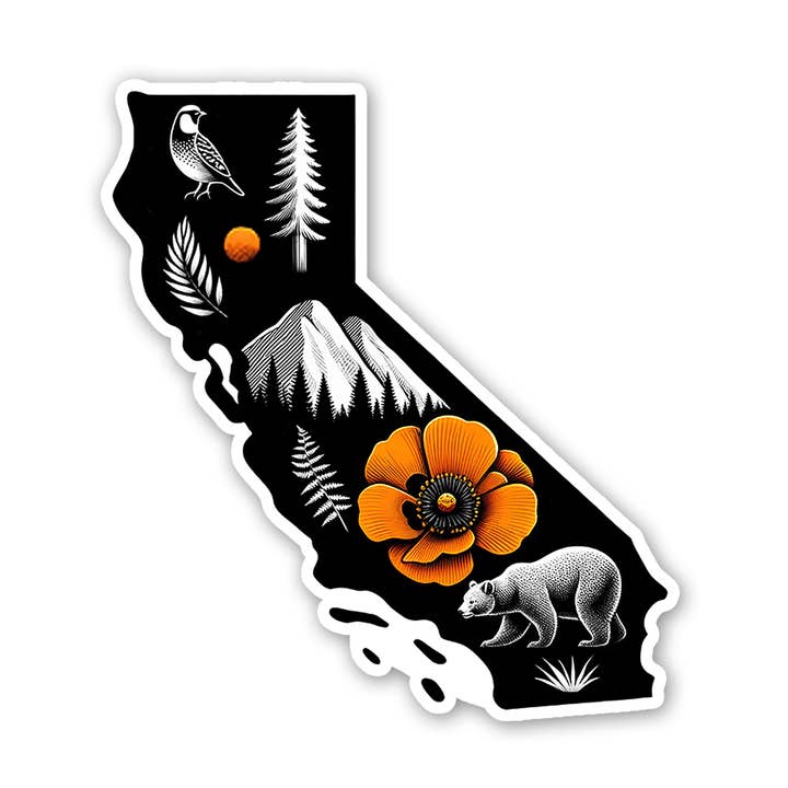 Pegatina de Iconos del Estado de California para venta al por mayor de Sticker Atlas