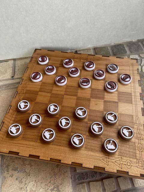 Through The Fire Design - Wholesale Board Game - Checkers & Chess Game Box, Fishing or Wildife theme5