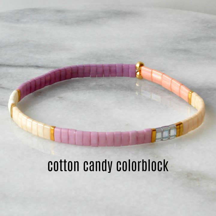 Libby & Smee - Wholesale Beaded Bracelet - Stackable Stretch Tile Bead Bracelets11