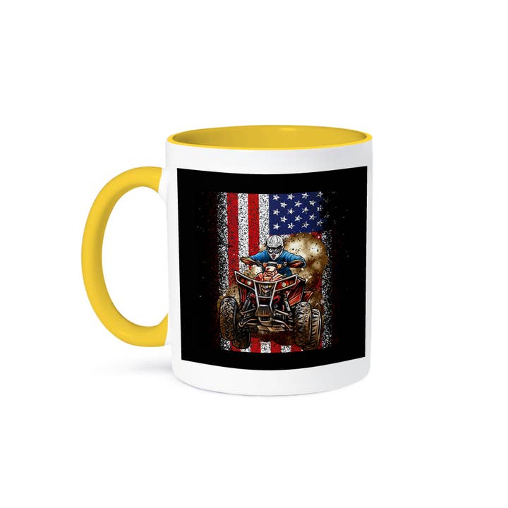 3dRose - Wholesale Coffee Mug - 3dRose, ATV Quad Offroad with United States Flag America, Mug