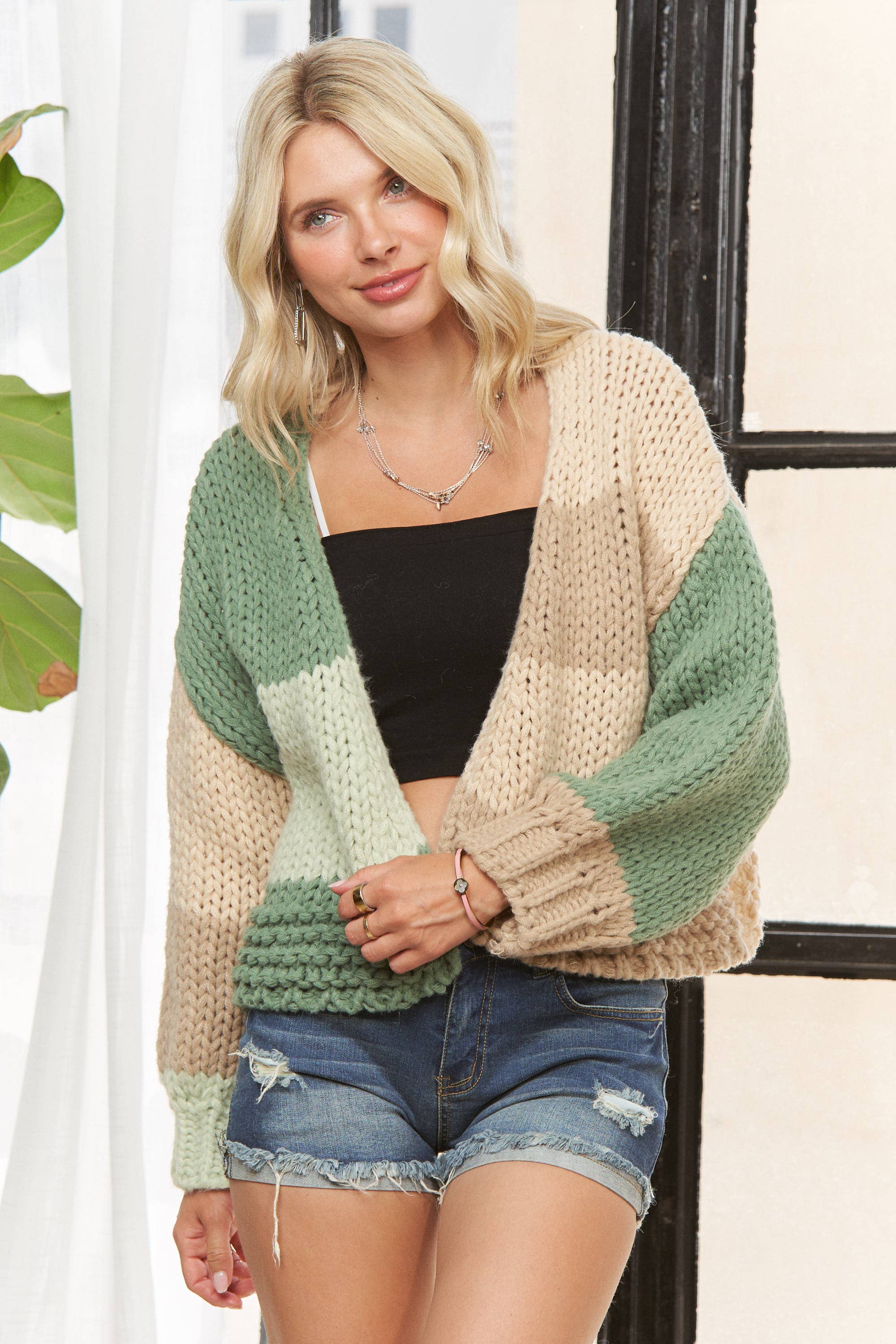 Madelyn – wholesale Kofta - Dam – LESW3935-FÄRGGLAD BLOCKSTICKAD KOFTA14