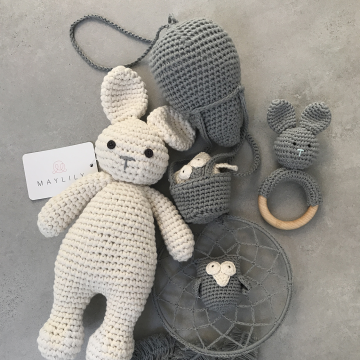 MAYLILY - Wholesale Handheld Rattle - Baby - Rattle-teether Bunny - cream1