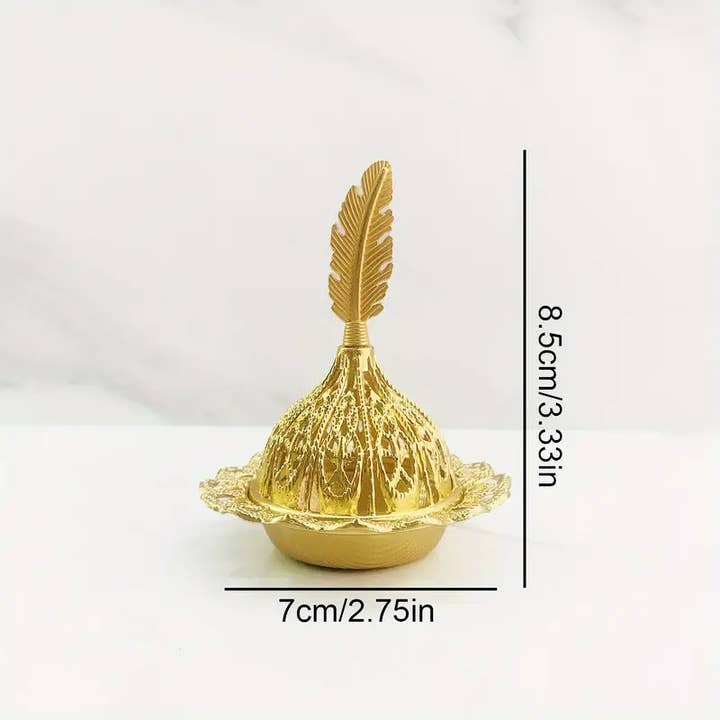 Magnifique Hearts - Wholesale Incense Holder - Middle East Golden Incense Burner - Exotic Home Decor1
