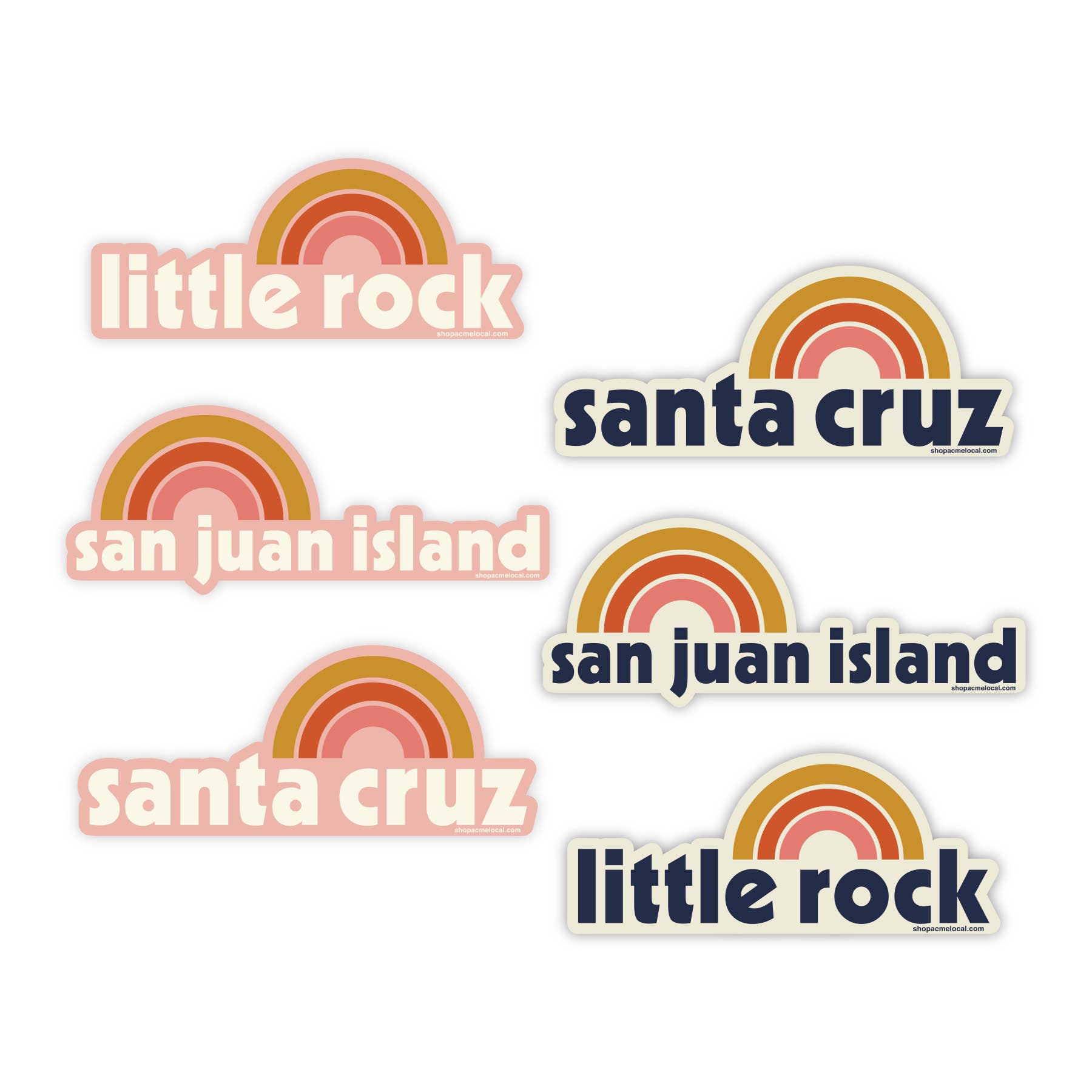 Acme Local - Vente Autocollant - Autocollant personnalisable Sunrise Retro Rainbow2