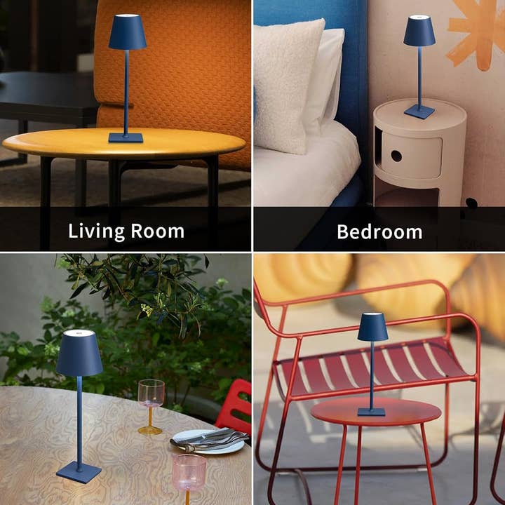 2 Pack Cordless Rechargeable LED Desk Lamp With 3 Color Stepless Dimming Blue For Home Office And Outdoor Settings for wholesale on Faire5