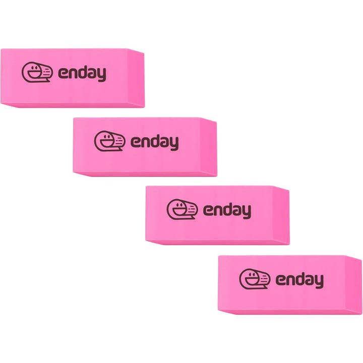 Pink Soft Bevel Eraser, 4Pk for wholesale by enday